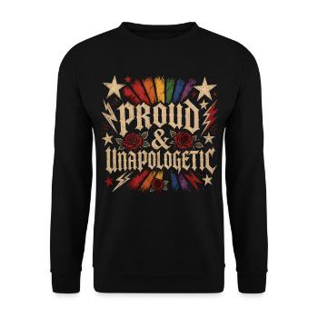 Pride Unangepasst Regenbogen Statement Pride LGBTQ - Unisex Pullover - Schwarz - Vorne - Alina (178cm) & Michal (187cm)