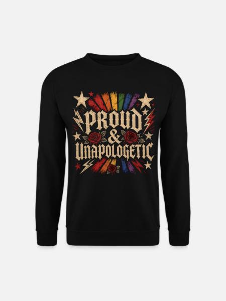 Pride Unangepasst Regenbogen Statement Pride LGBTQ - Unisex Pullover - Schwarz