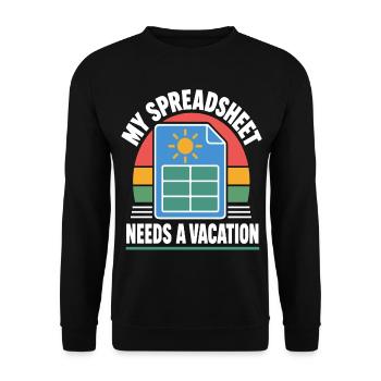 Tabellenkalkulation braucht Urlaub - Unisex Pullover - Schwarz - Vorne - Alina (178cm) & Michal (187cm)