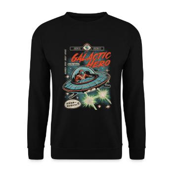 GalacticHero - Unisex Pullover - Schwarz - Vorne - Alina (178cm) & Michal (187cm)
