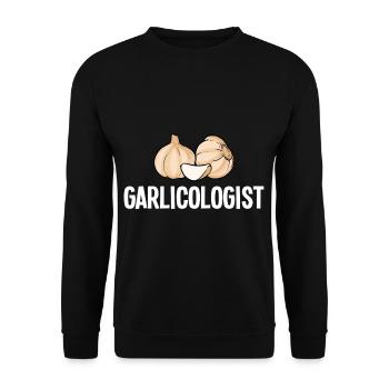 Ail gousse d’ail tubercule épice Drôle - Sweat-shirt Unisexe - noir - Devant - Alina (178cm) & Michal (187cm)
