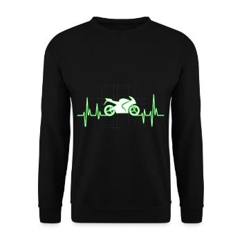 Motorbike Heartbeat ECG Motorcycle Motorsport Biker - Unisex Sweatshirt - black - Front - Alina (178cm) & Michal (187cm)