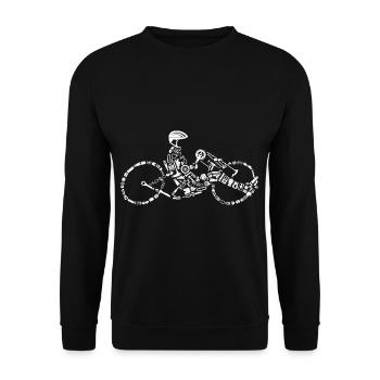 Handbike Kalligraphie Kunst Fahrrad Dreirad - Unisex Pullover - Schwarz - Vorne - Alina (178cm) & Michal (187cm)