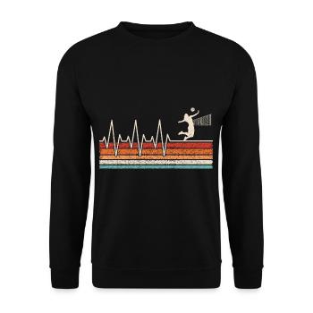 Volleyball player heartbeat - Unisex Sweatshirt - black - Front - Alina (178cm) & Michal (187cm)