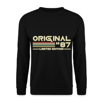 1987 - Unisex Pullover - Schwarz - Vorne - Alina (178cm) & Michal (187cm)