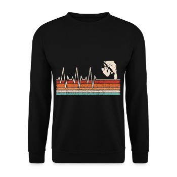 Battement de cœur du grimpeur - Sweat-shirt Unisexe - noir - Devant - Alina (178cm) & Michal (187cm)