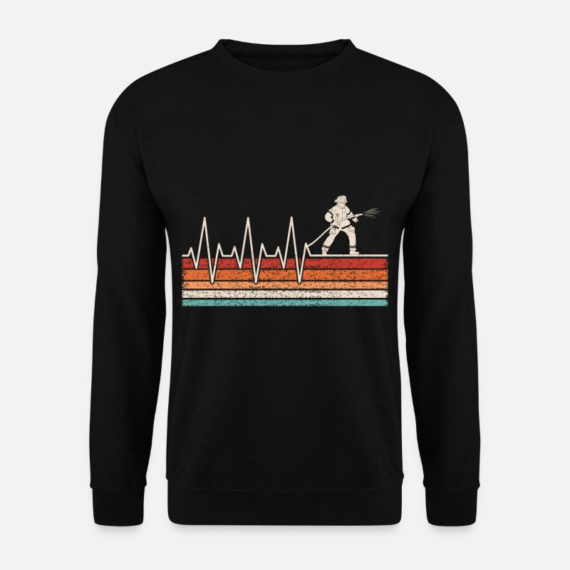 Firefighter Heartbeat - Unisex Sweatshirt - black