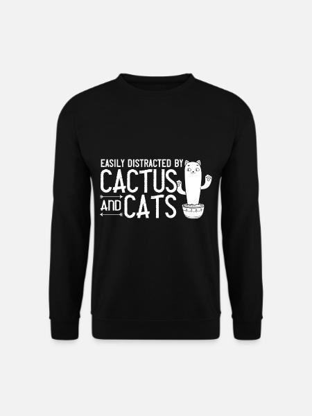 Catcus Cactus Katze Sukkulente Pflanze Kakteen - Unisex Pullover - Schwarz