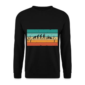 Vintage Heartbeat Handbike Bike Handbike - Unisex Sweatshirt - black - Front - Alina (178cm) & Michal (187cm)