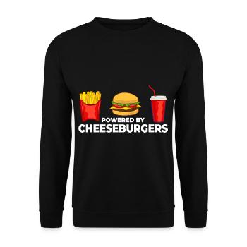 Cheeseburger Cheese Sandwich Hamburger - Unisex Sweatshirt - black - Front - Alina (178cm) & Michal (187cm)