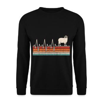 Sheep Heartbeat - Unisex Sweatshirt - black - Front - Alina (178cm) & Michal (187cm)