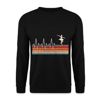 Ballet dancer heartbeat - Unisex Sweatshirt - black - Front - Alina (178cm) & Michal (187cm)