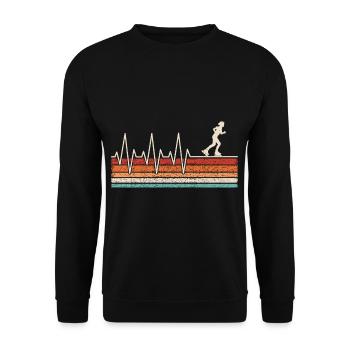 Inlineskater Herzschlag - Unisex Pullover - Schwarz - Vorne - Alina (178cm) & Michal (187cm)