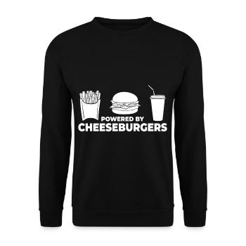 Cheeseburger Cheese Sandwich Hamburger - Unisex Sweatshirt - black - Front - Alina (178cm) & Michal (187cm)