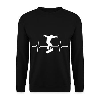 Skateboarding Skater Skateboard Heartbeat - Unisex Sweatshirt - black - Front - Alina (178cm) & Michal (187cm)