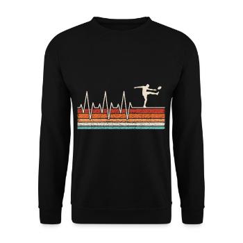 Rugby Herzschlag Rugbyspieler - Unisex Pullover - Schwarz - Vorne - Alina (178cm) & Michal (187cm)