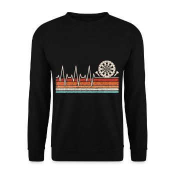 Dart player heartbeat - Unisex Sweatshirt - black - Front - Alina (178cm) & Michal (187cm)