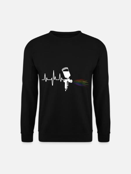 Herzschlag Lackierer Puls Lackierpistole - Unisex Pullover - Schwarz