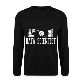 Datenwissenschaftler Data Science Wissenschaft - Unisex Pullover - Schwarz - Vorne - Alina (178cm) & Michal (187cm)