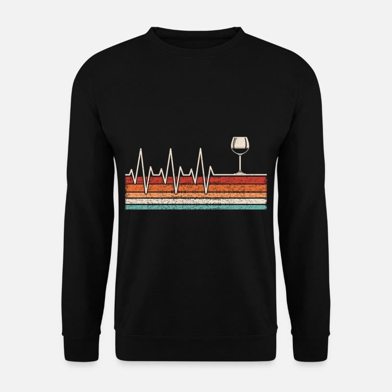 Weinglas Herzschlag - Unisex Pullover - Schwarz