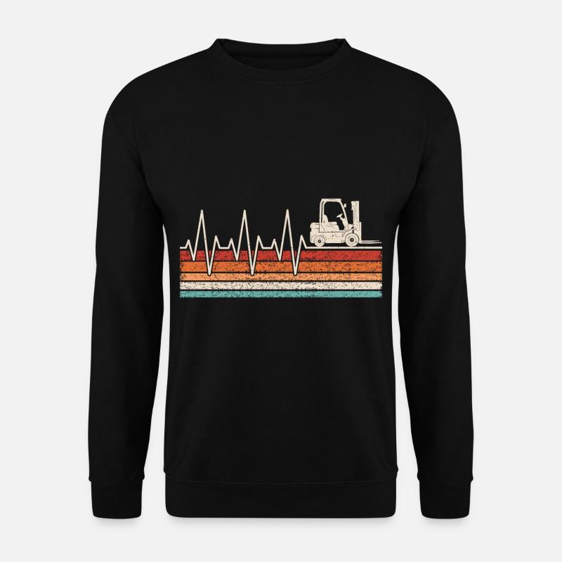 Forklift Driver Heartbeat - Unisex Sweatshirt - black