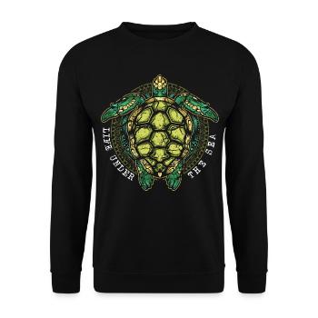 Schildkröte Schildkröten - Unisex Pullover - Schwarz - Vorne - Alina (178cm) & Michal (187cm)