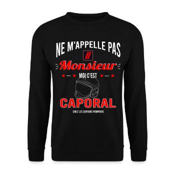 SAPEURS POMPIERS - Caporal - Sweat-shirt Unisexe - noir - Devant - Alina (178cm) & Michal (187cm)