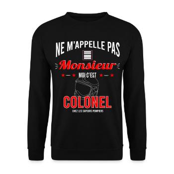 Sapeur pompier colonel - Sweat-shirt Unisexe - noir - Devant - Alina (178cm) & Michal (187cm)