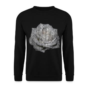 FLEUR Rose Blanche - Sweat-shirt Unisexe - noir - Devant - Alina (178cm) & Michal (187cm)