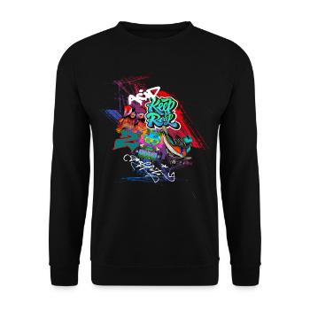 Conception de graffitis - Sweat-shirt Unisexe - noir - Devant - Alina (178cm) & Michal (187cm)