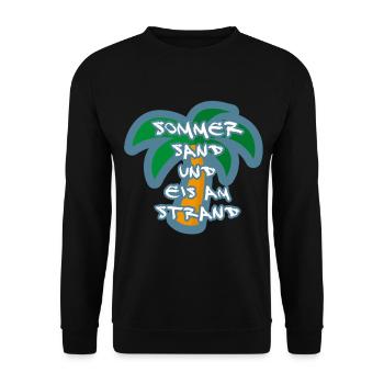 Sommer Sand Strand Palme - Unisex Pullover - Schwarz - Vorne - Alina (178cm) & Michal (187cm)