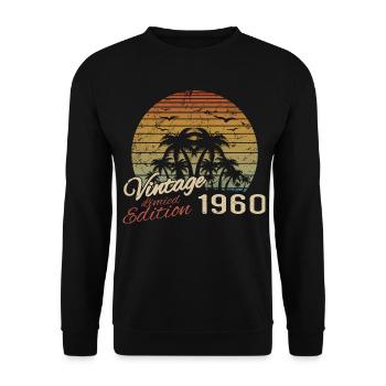 Jahrgang 1960er Geburtstagsgeschenk 1960er Retro 1960er Jahre - Unisex Pullover - Schwarz - Vorne - Alina (178cm) & Michal (187cm)
