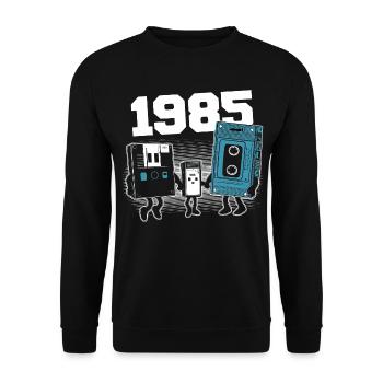 Vintage Born In 1985 Birthday Gift 1985 - Unisex Sweatshirt - black - Front - Alina (178cm) & Michal (187cm)