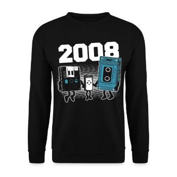 Vintage Born In 2008 Birthday Gift 2008 - Unisex Sweatshirt - black - Front - Alina (178cm) & Michal (187cm)