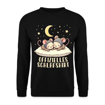 offizielles schlafshirt pärchen Lebkuchenmann-Kuch - Unisex Pullover - Schwarz - Vorne - Alina (178cm) & Michal (187cm)