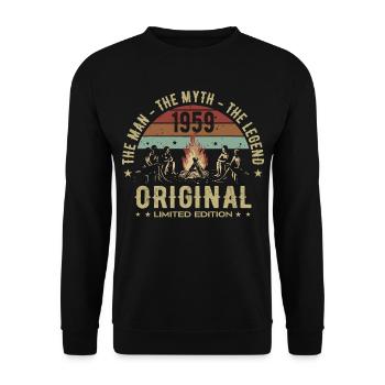 Legendary Since 1959 | Men's 66th Birthday - Unisex Sweatshirt - black - Front - Alina (178cm) & Michal (187cm)