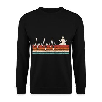 Yoga Heartbeat - Unisex Sweatshirt - black - Front - Alina (178cm) & Michal (187cm)