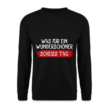 Was Für Ein Wunderschöner Scheißtag - Unisex Pullover - Schwarz - Vorne - Alina (178cm) & Michal (187cm)