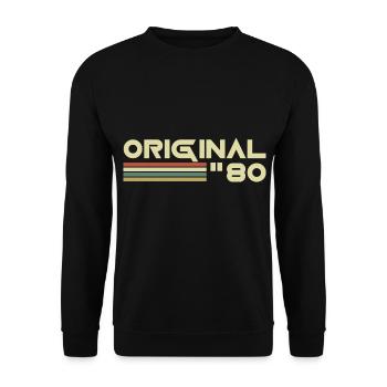 1980 - Unisex Pullover - Schwarz - Vorne - Alina (178cm) & Michal (187cm)
