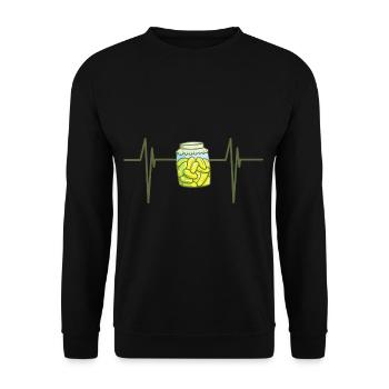Lustige Gurke passende Relish Lebensmittel Gurke L - Unisex Pullover - Schwarz - Vorne - Alina (178cm) & Michal (187cm)