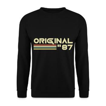1987 - Unisex Pullover - Schwarz - Vorne - Alina (178cm) & Michal (187cm)