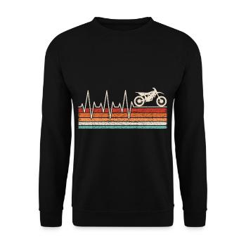 Pilote de motocross Heartbeat Retro Motocross - Sweat-shirt Unisexe - noir - Devant - Alina (178cm) & Michal (187cm)