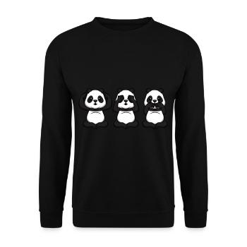 Nicht sehen Nicht hören Nicht sprechen - Unisex Pullover - Schwarz - Vorne - Alina (178cm) & Michal (187cm)