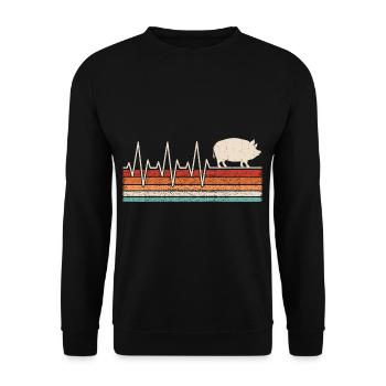 Pig Heartbeat - Unisex Sweatshirt - black - Front - Alina (178cm) & Michal (187cm)