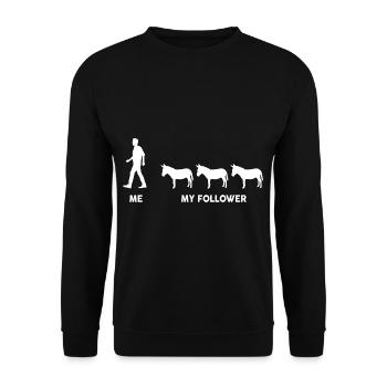 Moi mon cheval suiveur - Sweat-shirt Unisexe - noir - Devant - Alina (178cm) & Michal (187cm)