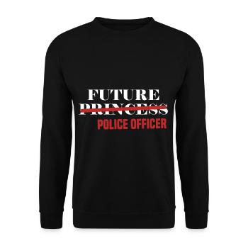 Future Princess Police Officer Kids By - Unisex Sweatshirt - black - Front - Alina (178cm) & Michal (187cm)