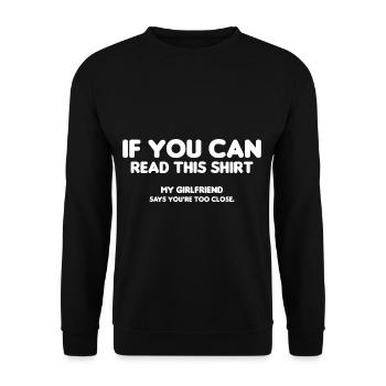 Funny Boyfriend Funny Girlfriend Crazy Pampering - Unisex Sweatshirt - black - Front - Alina (178cm) & Michal (187cm)
