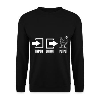 Input Output Putput Computer Science Nerd Lustig - Unisex Sweatshirt - black - Front - Alina (178cm) & Michal (187cm)