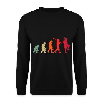 Vintage Dudelsack Sackpfeife Evolution Dudelsack - Unisex Pullover - Schwarz - Vorne - Alina (178cm) & Michal (187cm)