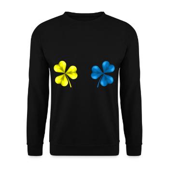 Ukraine Shamrock Ukraine Flag St Patrick'S - Unisex Pullover - Schwarz - Vorne - Alina (178cm) & Michal (187cm)